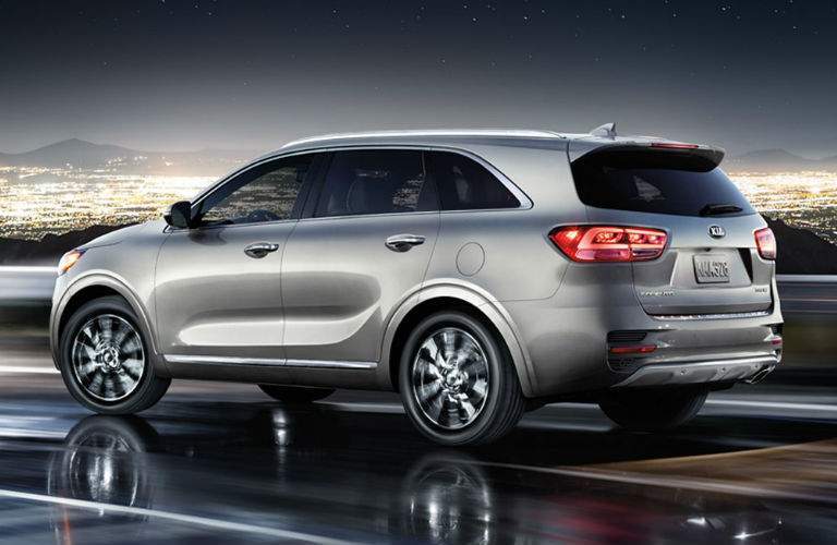 2017 Kia Sorento Exterior View of Rear End and Side in Silver
