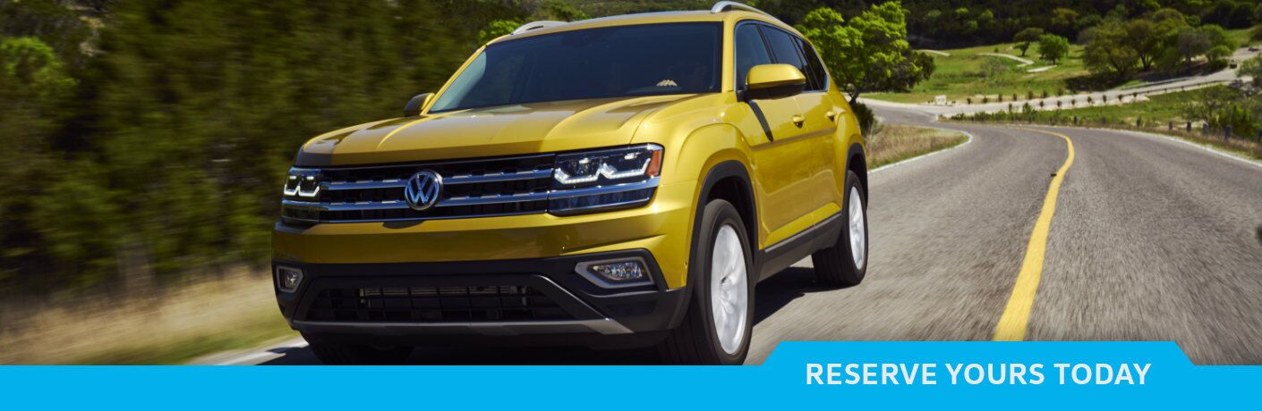 2018 VW Atlas on highway exterior front view