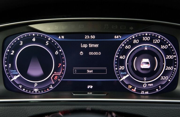 close up of dashboard in 2018 vw golf r