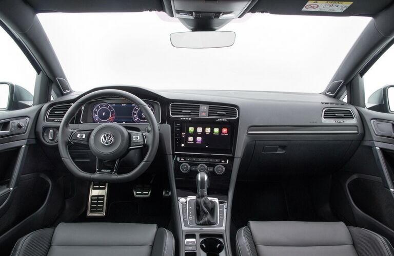 interior front seats and dashboard of 2018 VW Golf R