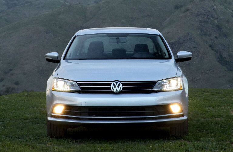 front view of silver 2015 vw jetta