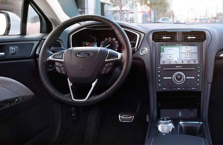 Driver cockpit view of 2017 Ford Fusion
