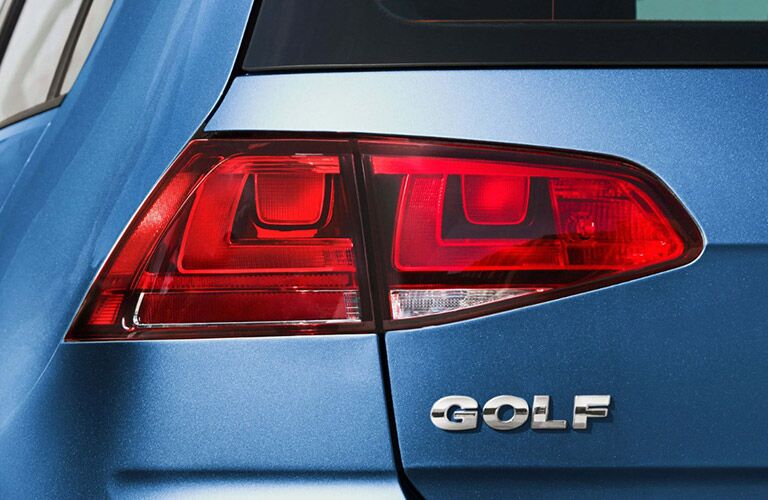 2017 Volkswagen Golf taillight and rear emblem