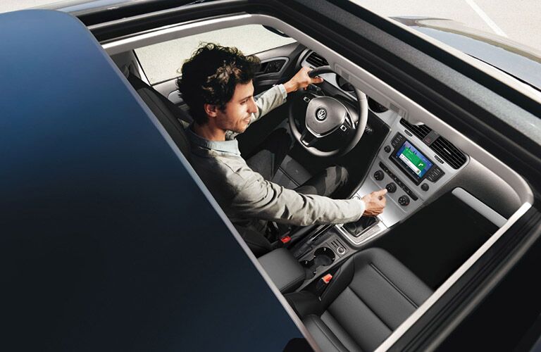 2017 Volkswagen Golf sunroof looking into interior