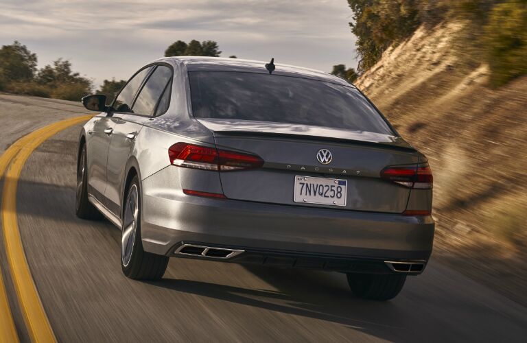 Rear view of dark grey 2020 Volkswagen Passat