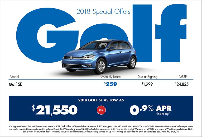 2018 Volkswagen Golf Lease or Finance Special in Seattle, WA 2018 Volkswagen Golf Lease or Finance Special in Seattle, WA