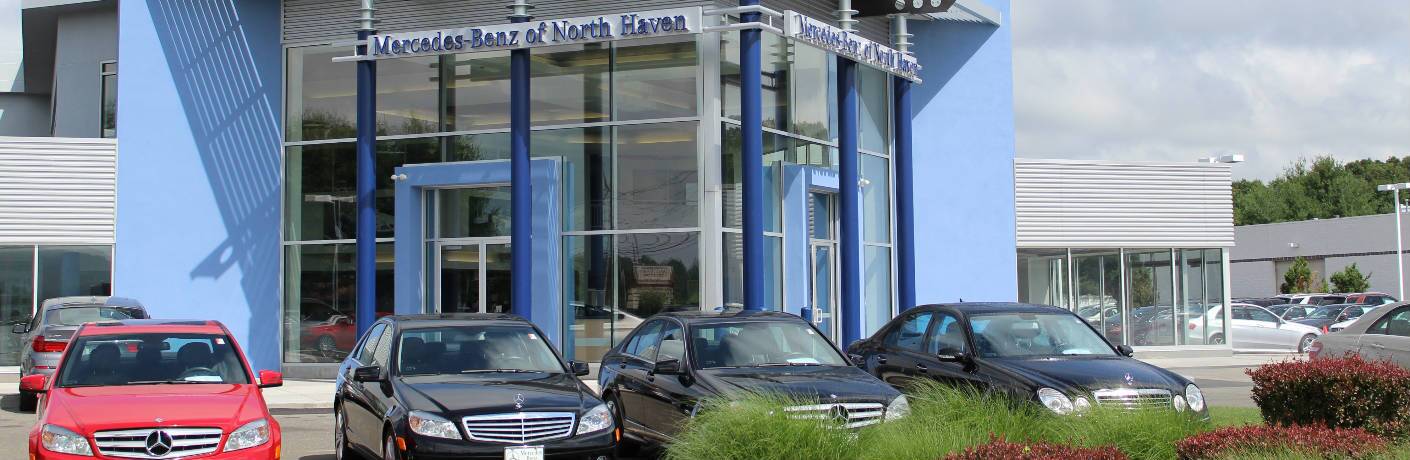 Mercedes-Benz Models in front of Mercedes-Benz of North Haven Dealership