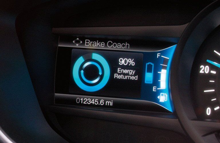 2017 Ford Fusion Hybrid front interior regenerative braking display