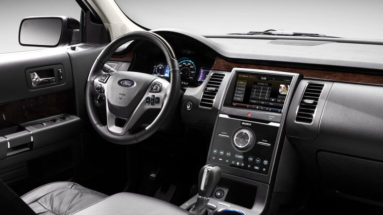The interior of the 2015 Ford Flex Tampa FL is sleek and sophisticated.