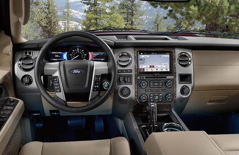 The interior of the 2016 Ford Expedition Tampa FL is sophisticated and smart.