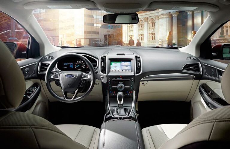 2017 Ford Edge front interior driver dash and display audio