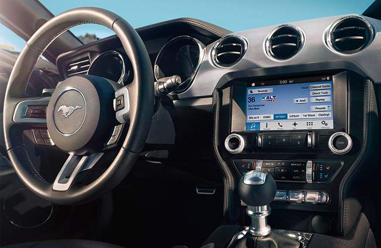 2017 Ford Mustang front interior driver dash and display audio