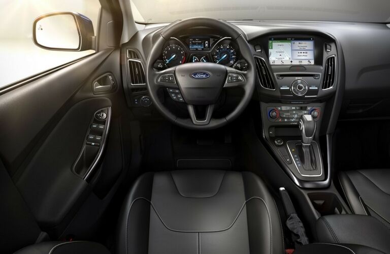 2017 Ford Focus interior steering wheel and infotainment system