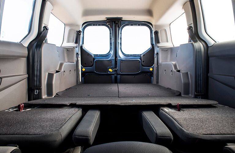 2019 Ford Transit Connect Wagon with seats folded down showing large cargo area