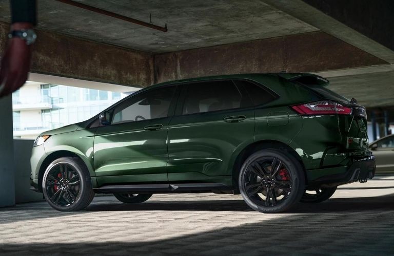 Green 2022 Ford Edge Rear Exterior in a Parking Garage