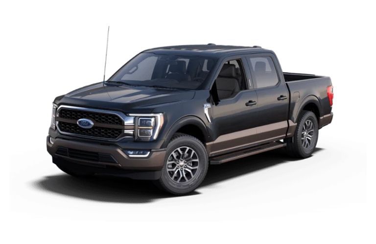 Black 2022 Ford F-150 King Ranch on White Background