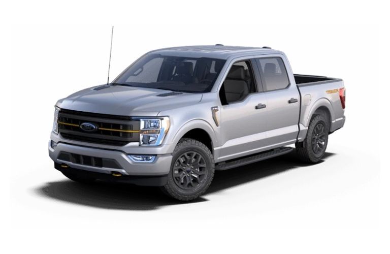 Silver 2022 Ford F-150 Tremor on White Background