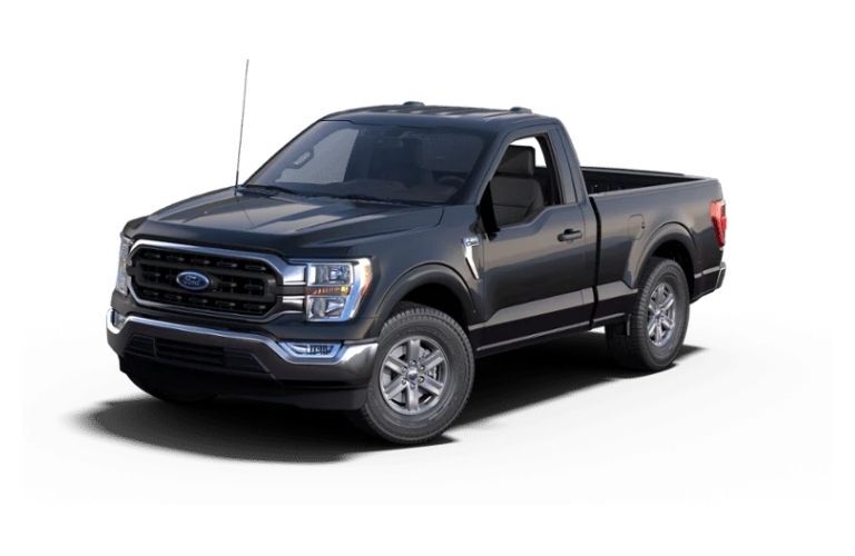 Black 2022 Ford F-150 XLT on White Background