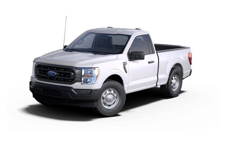 White 2022 Ford F-150 XL on White Background
