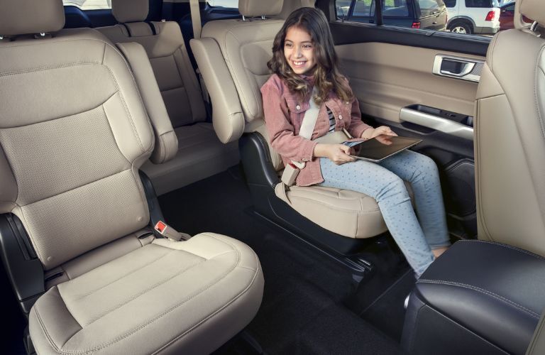Girl in Rear Seat of 2023 Ford Explorer