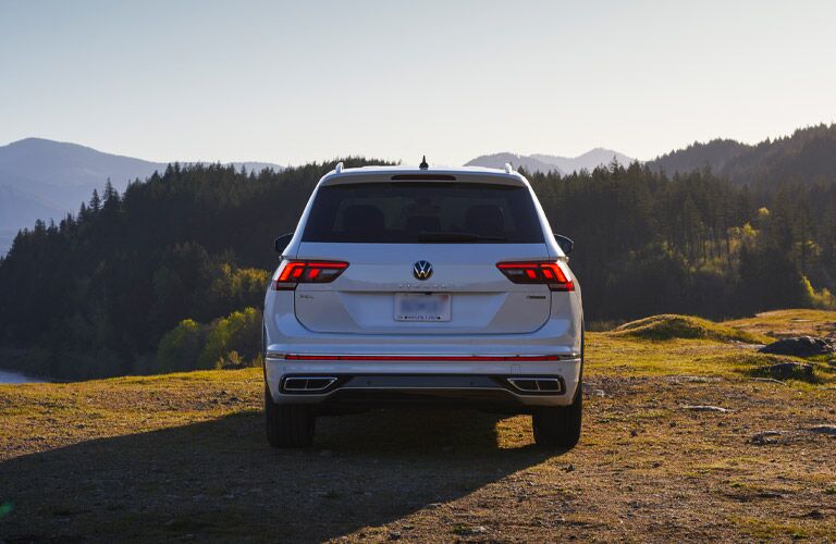 2022 Volkswagen Tiguan parked in front of mountains