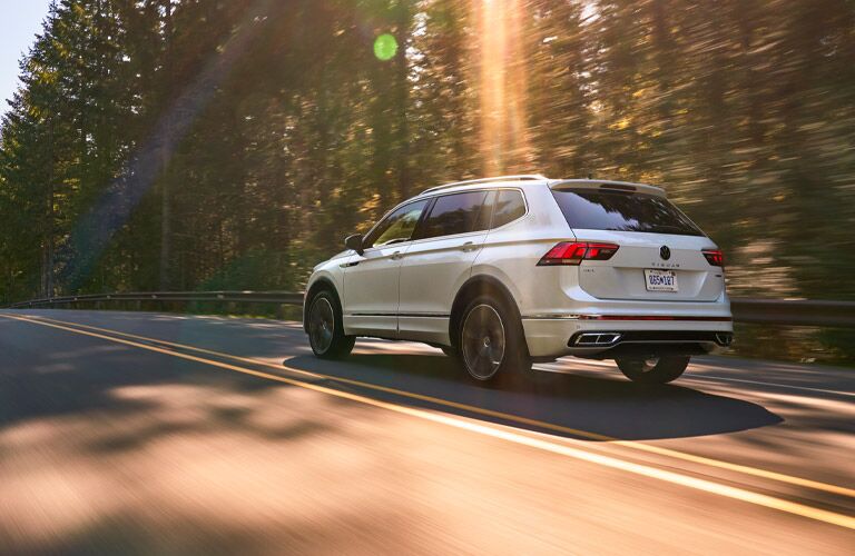 2022 Volkswagen Tiguan back view on road