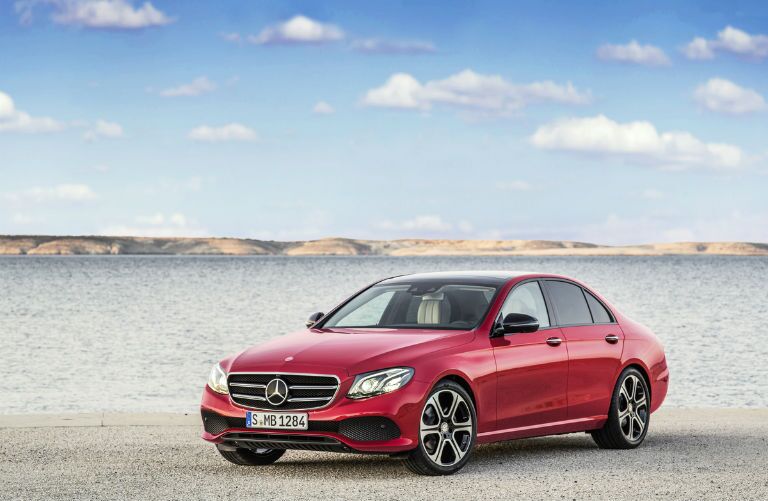 Red Mercedes-Benz E400 Sedan Sport Package