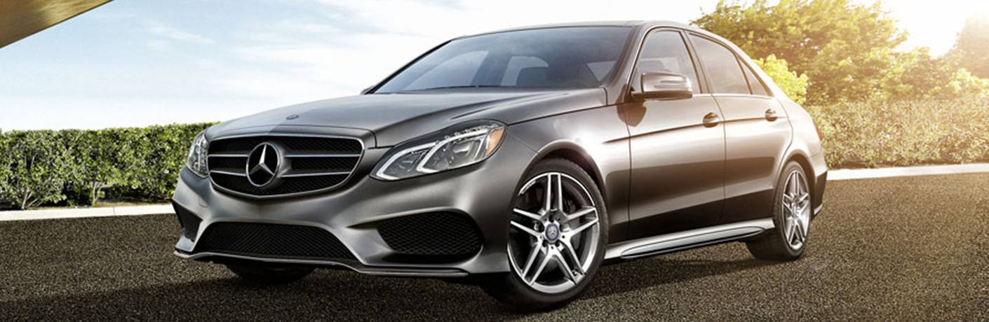 Gray 2016 Mercedes-Benz E-Class Front Exterior in Driveway