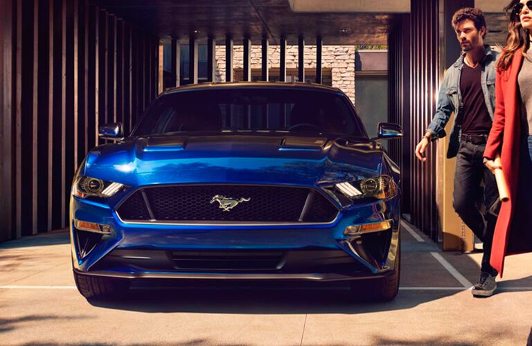 Blue 2018 Ford Mustang Front Grille