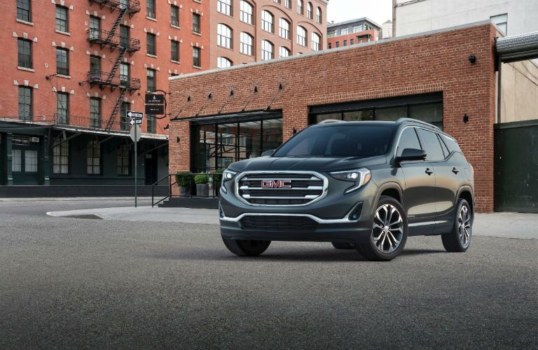 Gray 2018 GMC Terrain in a Parking Lot