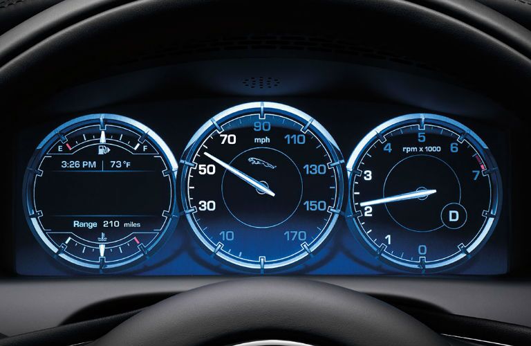 The interior of the used Jaguar XJ in Dallas TX, is sleek.