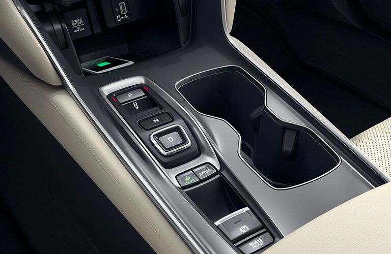 center console with cup holders in 2020 Honda Accord
