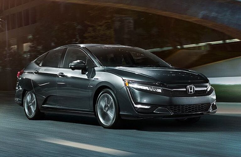 2018 Honda Clarity Plug-in Hybrid driving under a bridge
