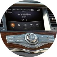 center entertainment and command screen inside 2018 Nissan Armada
