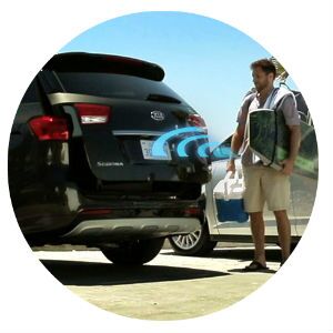 How does the Kia Sedona smart power liftgate work?