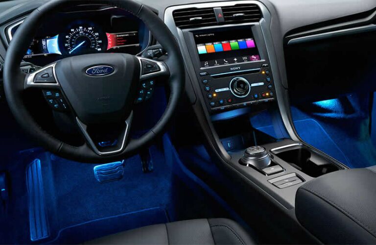 2017 Ford Fusion interior with accent lighting