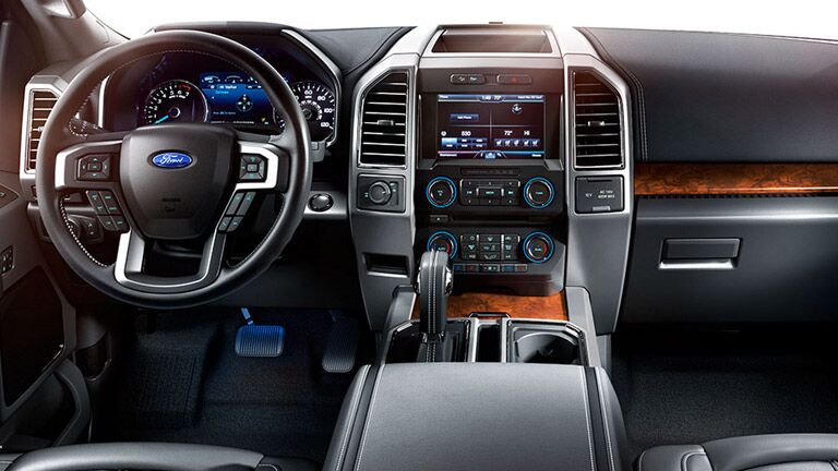 The interior of the 2015 Ford F150 is easy to navigate.