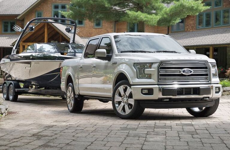 2016 Ford F-150 Limited hauling a boat