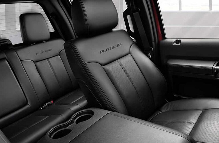 Leather upholstery on the 2016 Ford F-250 Super Duty