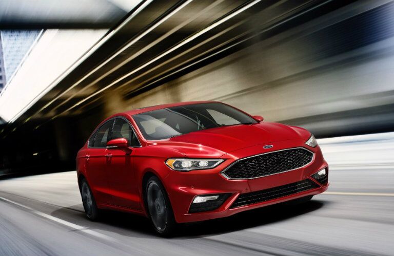 2017 Ford Fusion Hybrid red front