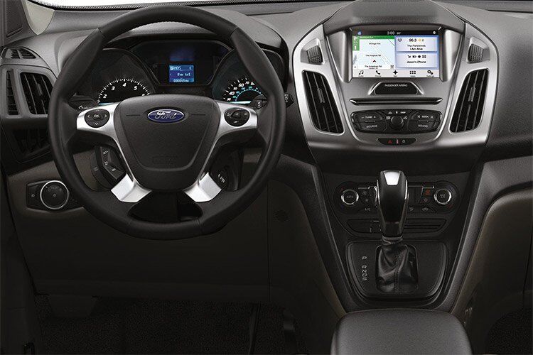 2017 Ford Transit Connect front interior driver dash and display audio