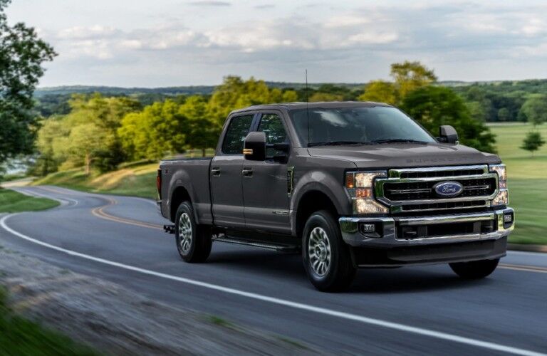 2021 Ford F-250 Super Duty on winding country road