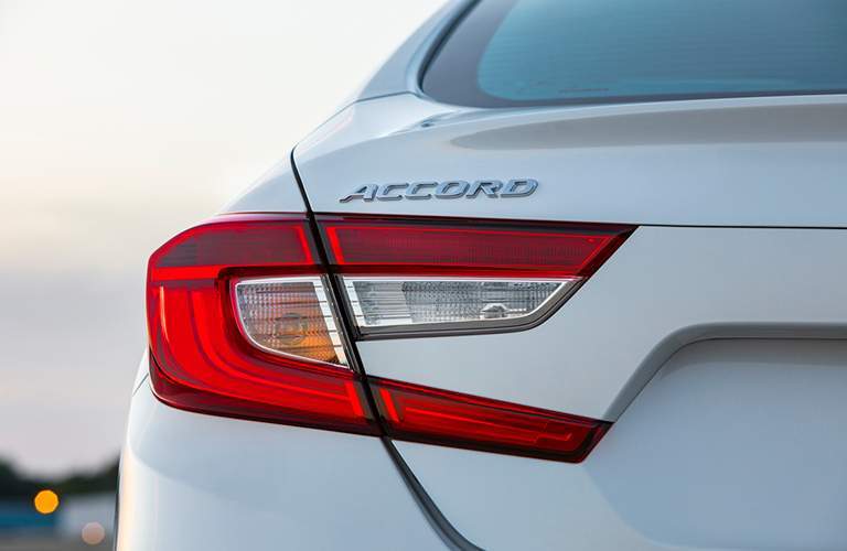Taillight View of the 2018 Honda Accord with White Exterior Coloring