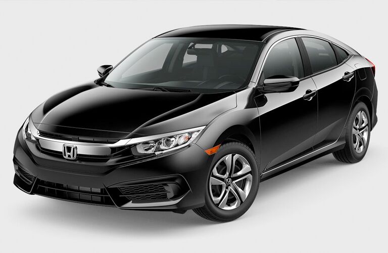 2018 Honda Civic Exterior View in Black Front End and Side