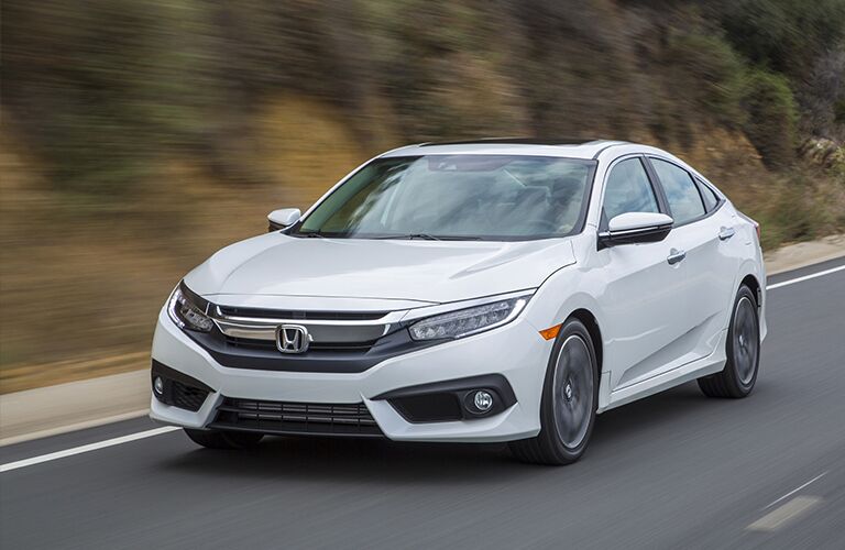 2018 Honda Civic Exterior View in White Coloring