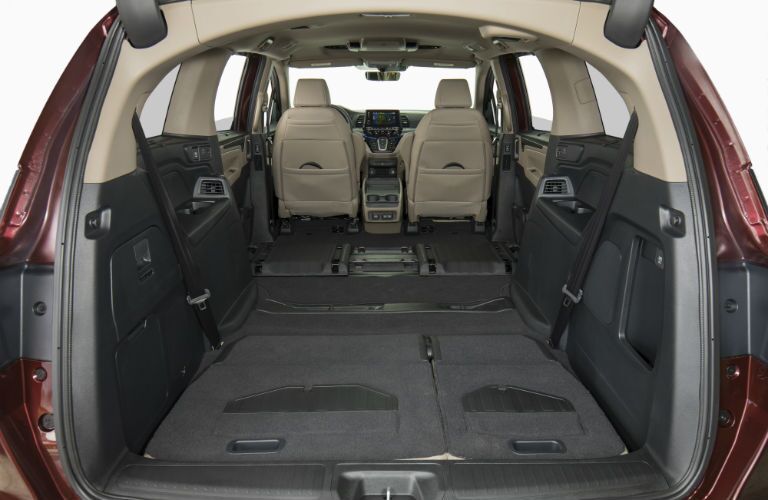 A photo of the maximum available cargo space in the 2019 Honda Odyssey.