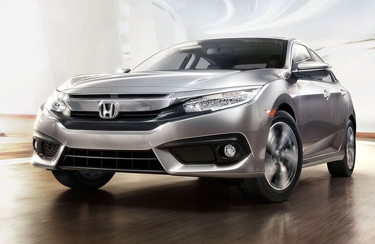 Honda Civic Front End and Side View in Silver
