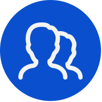 People icon on blue dot