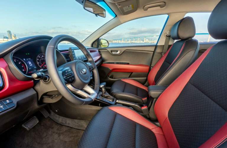 2018 Kia Rio Red Trim Front Cabin Side View