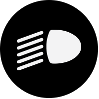 Black dot with the icon of a headlight